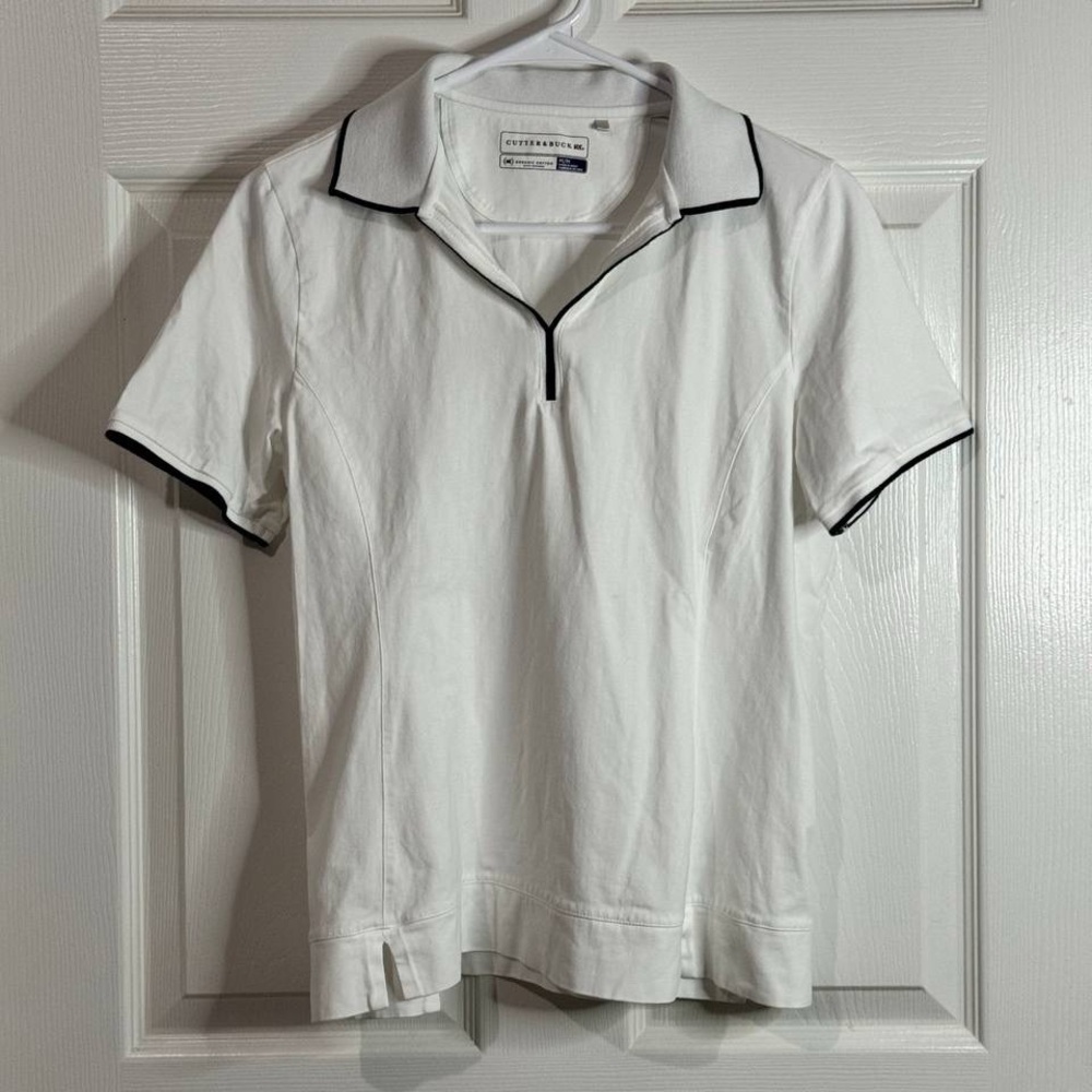 Cutter & Buck Women’s White Polo Shirt Size M Organic Cotton